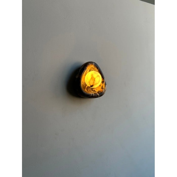 Zwarte parelmarmeren wandlamp HL3204