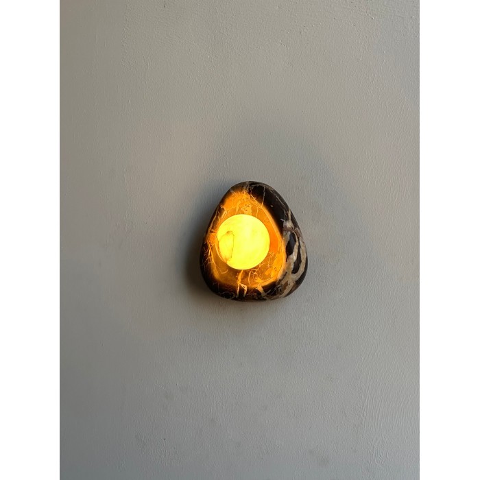 Zwarte parelmarmeren wandlamp HL3204