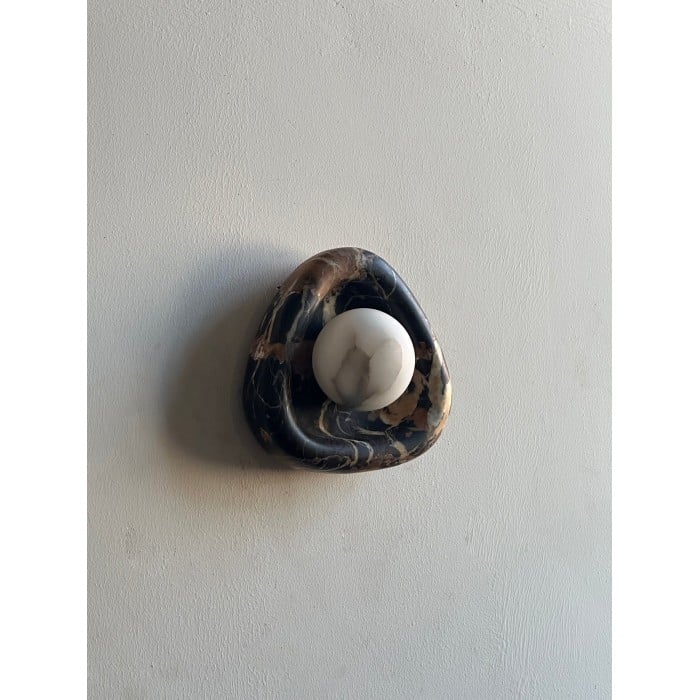 Zwarte parelmarmeren wandlamp HL3204