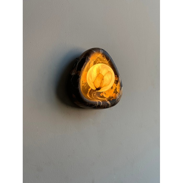 Zwarte parelmarmeren wandlamp HL3204