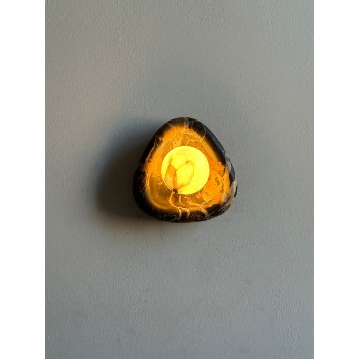 Zwarte parelmarmeren wandlamp HL3204
