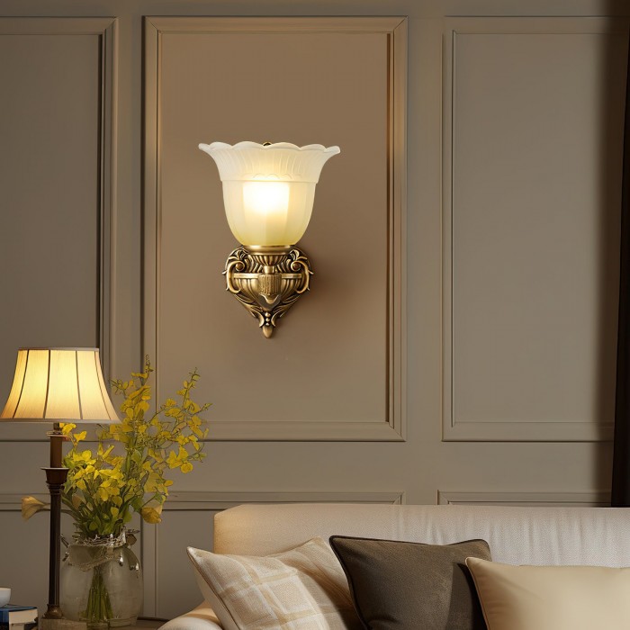 Bloom Flower messing wandlamp HL3184