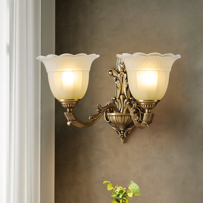 Bloom Flower messing wandlamp HL3184