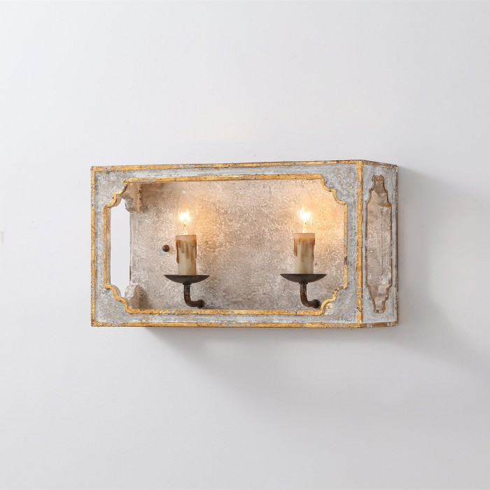 Applique da parete a cubo in stile boho rustico HL3183