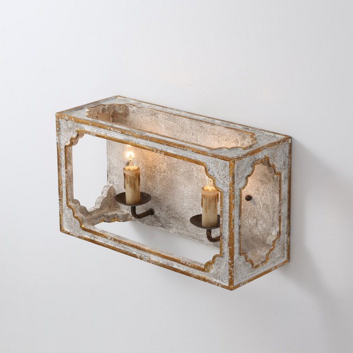 Applique da parete a cubo in stile boho rustico HL3183