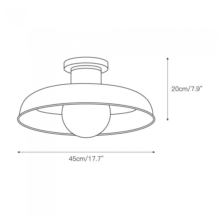 Cadence Semi Flush Ceiling Lamp HL3175