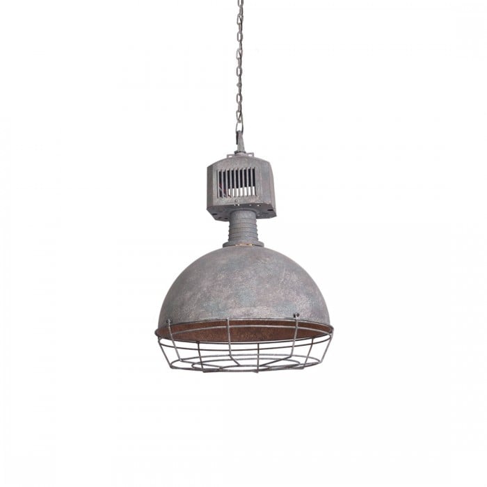 Caged Industrial Metal Pendant Light HL3022