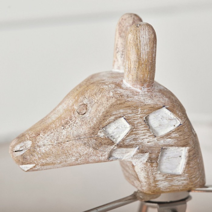 Tischleuchte in Tierform aus geschnitztem Holz HL3074
