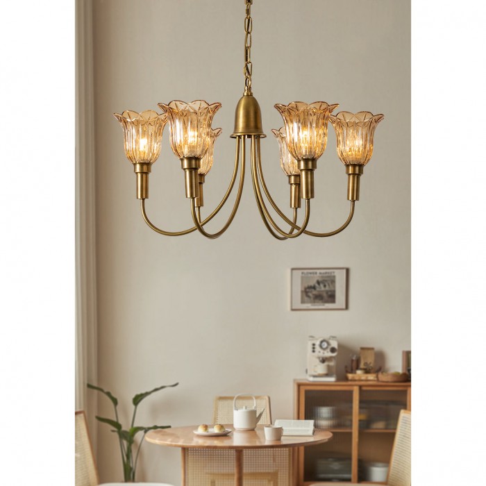 Lámpara de araña Columbia Brass HL3058