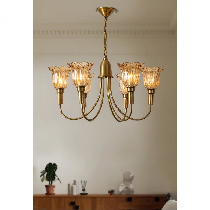 Lámpara de araña Columbia Brass HL3058