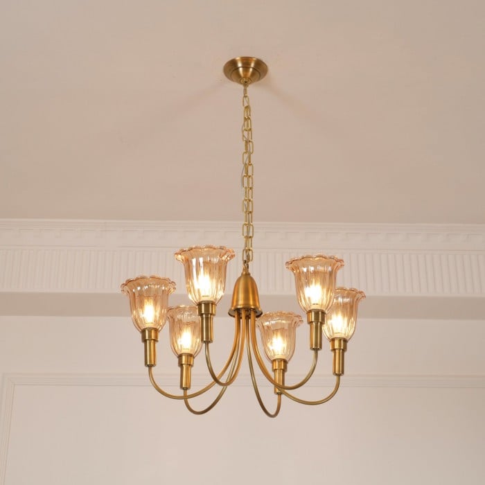 Lámpara de araña Columbia Brass HL3058