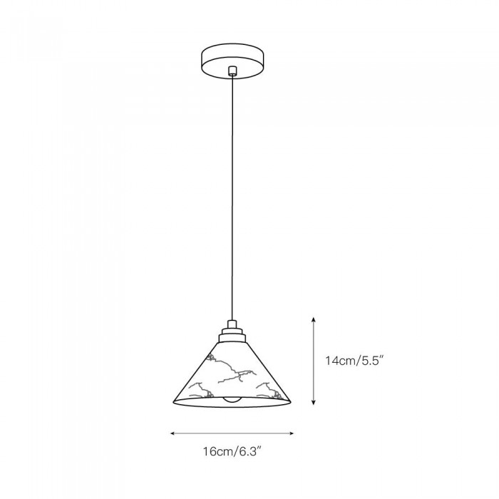 Conical Brass Alabaster Pendant Lamp HL2978