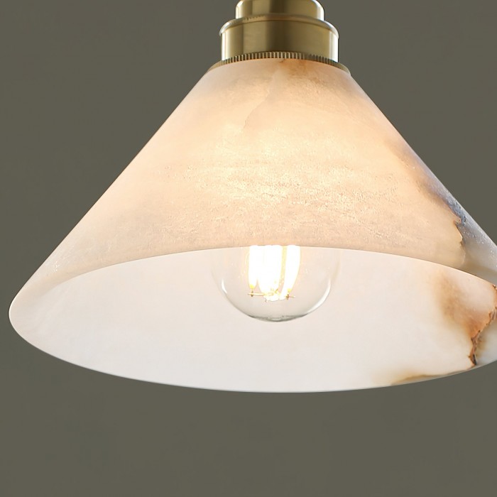 Conical Brass Alabaster Pendant Lamp HL2978
