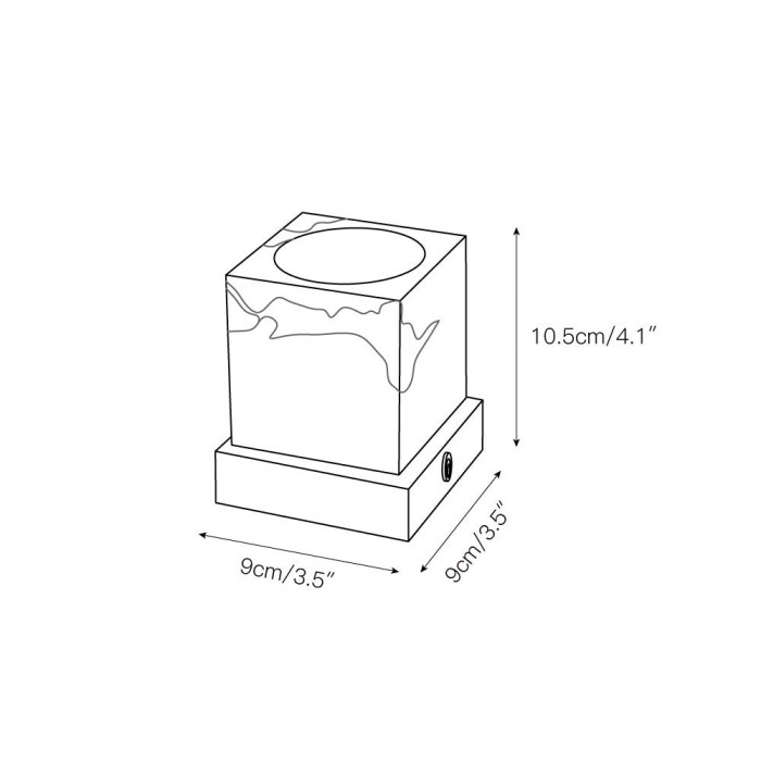 Kubmarmorbordslampa HL3127