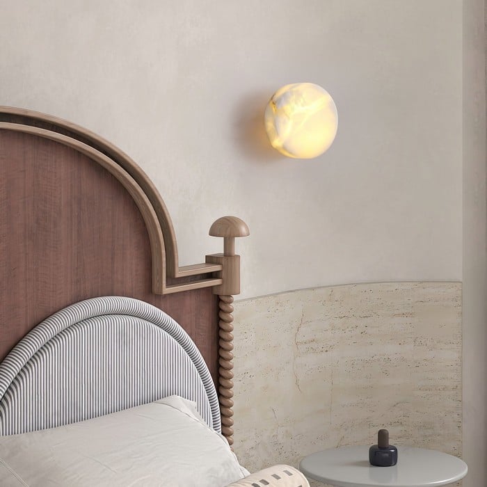 Cilindrische albasten wandlamp HL3202