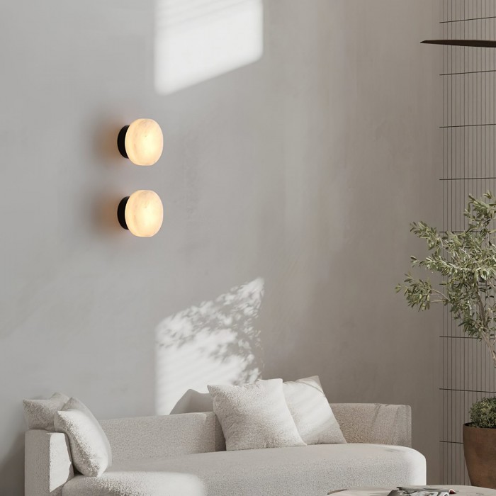 Cilindrische albasten wandlamp HL3202