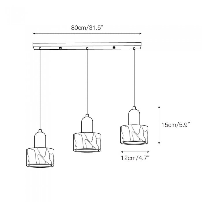 Suspension en marbre Dekum HL3159