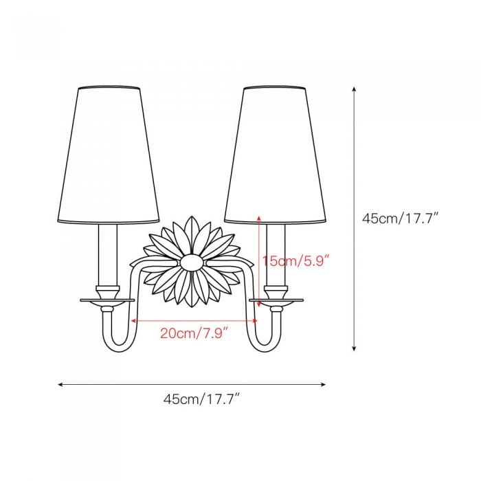 Demeter dubbele wandlamp HL3147