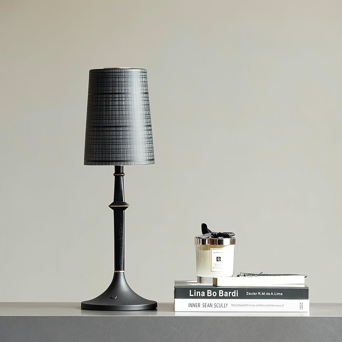 Devon svart bordslampa (inbyggt batteri) HL3262