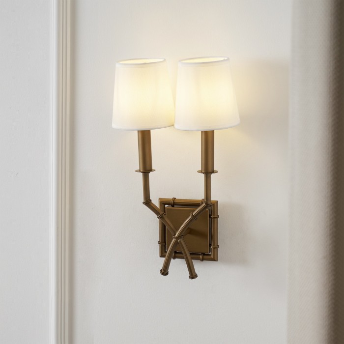 Applique murale double bras en bambou HL3139