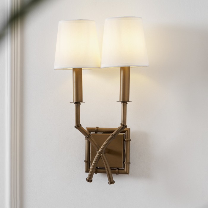 Applique murale double bras en bambou HL3139