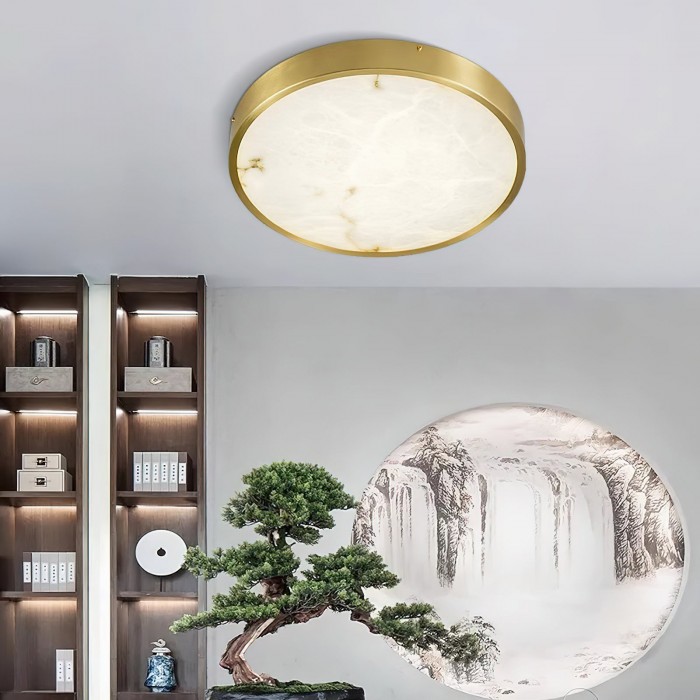 Geometric Alabaster Recessed Ceiling Light HL2984