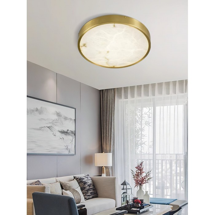 Geometric Alabaster Recessed Ceiling Light HL2984