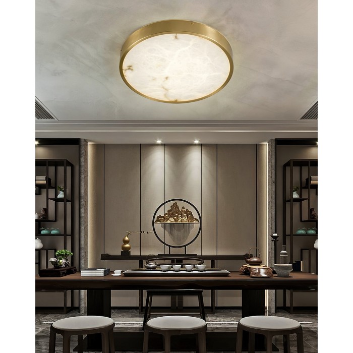 Geometric Alabaster Recessed Ceiling Light HL2984