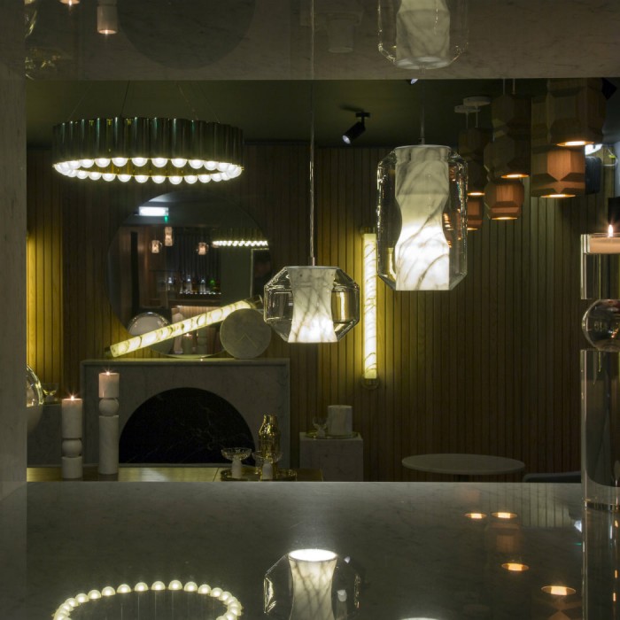 Pendelleuchte aus Glas und Alabaster HL2997