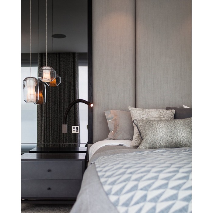 Pendelleuchte aus Glas und Alabaster HL2997