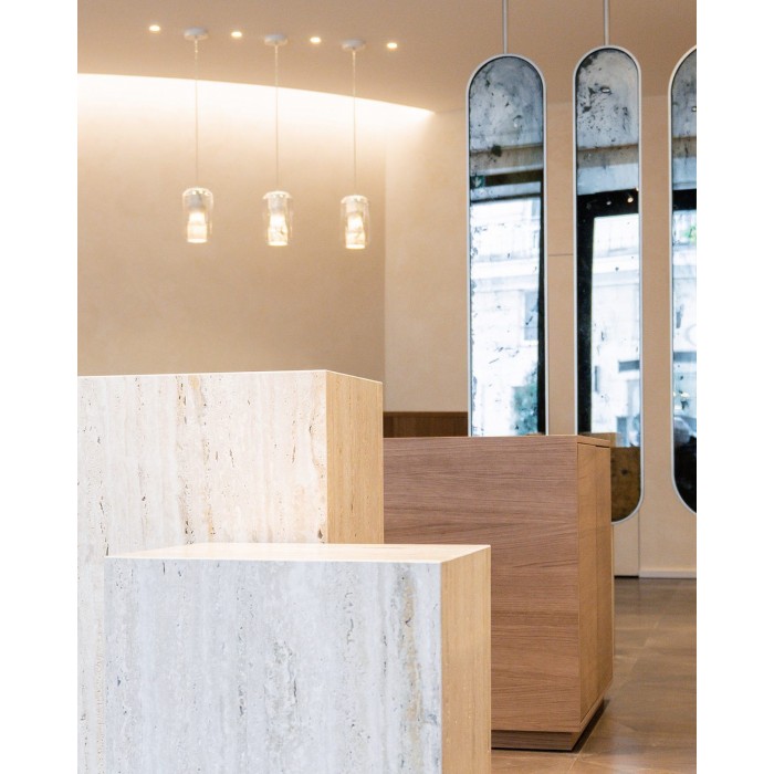 Pendelleuchte aus Glas und Alabaster HL2997