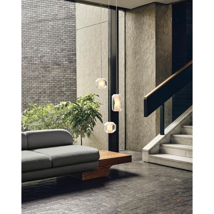 Pendelleuchte aus Glas und Alabaster HL2997