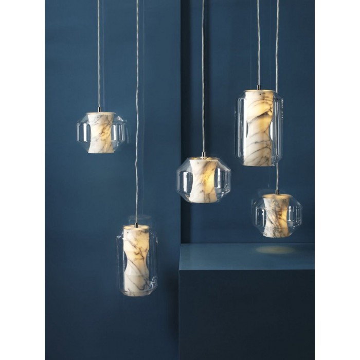 Pendelleuchte aus Glas und Alabaster HL2997