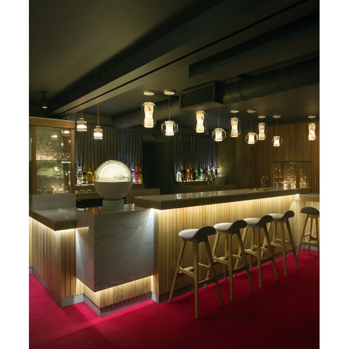 Pendelleuchte aus Glas und Alabaster HL2997