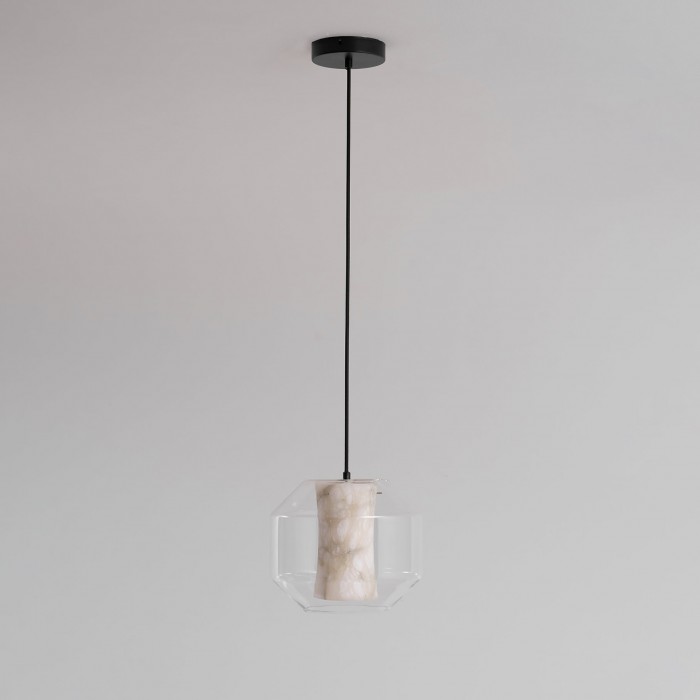 Pendelleuchte aus Glas und Alabaster HL2997