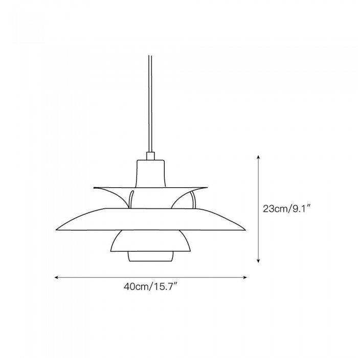 Suspension PH en feuille d'or HL3315