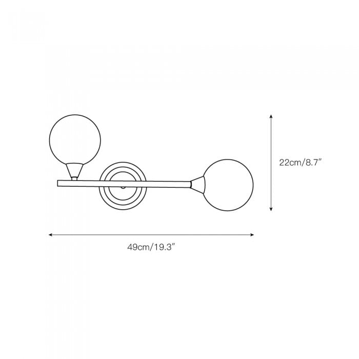 Holten Brass Armed Wall Sconce HL2962