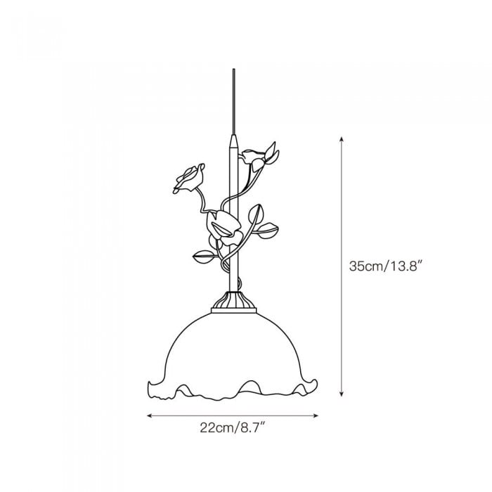 Lalique Lampe à suspension en verre rose HL3227