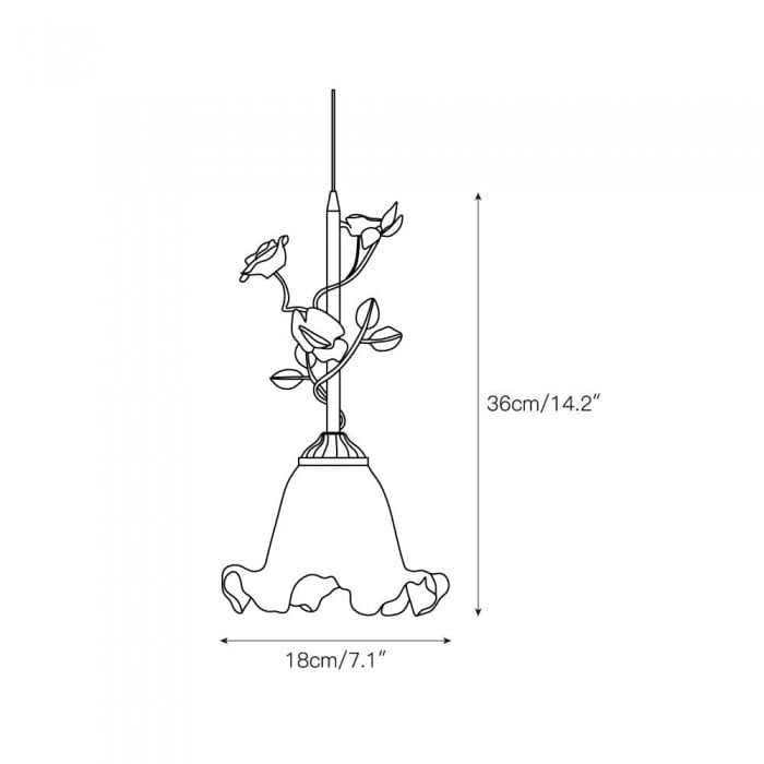 Lalique Lampe à suspension en verre rose HL3227
