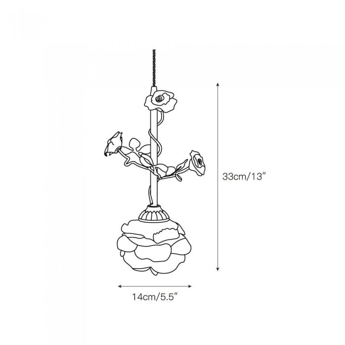 Lalique Lampe à suspension en verre rose HL3227