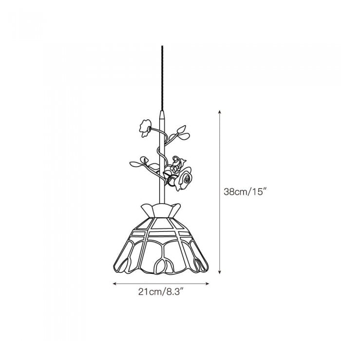 Lalique Lampe à suspension en verre rose HL3227