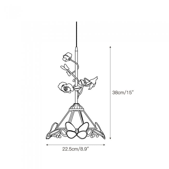Lalique Lampe à suspension en verre rose HL3227