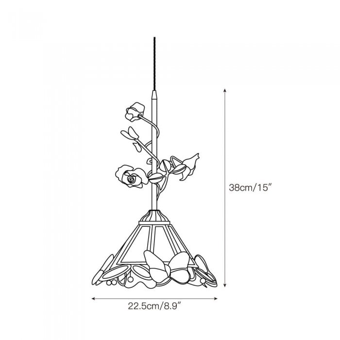 Lalique Lampe à suspension en verre rose HL3227