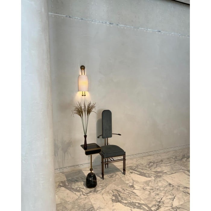 Wandlamp met glazen lantaarn HL3031