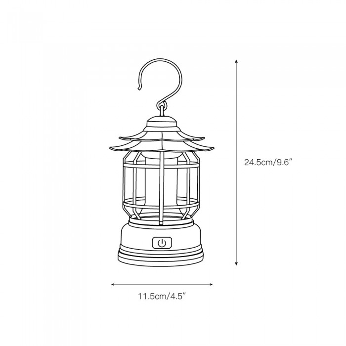 Lantern utomhus campingbordslampa (inbyggt batteri) HL2969