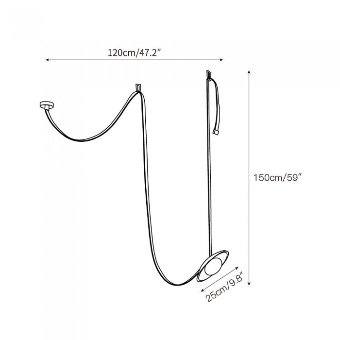 Suspension en cuir Light Rail HL3241