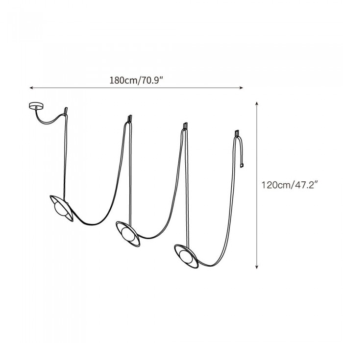 Suspension en cuir Light Rail HL3241