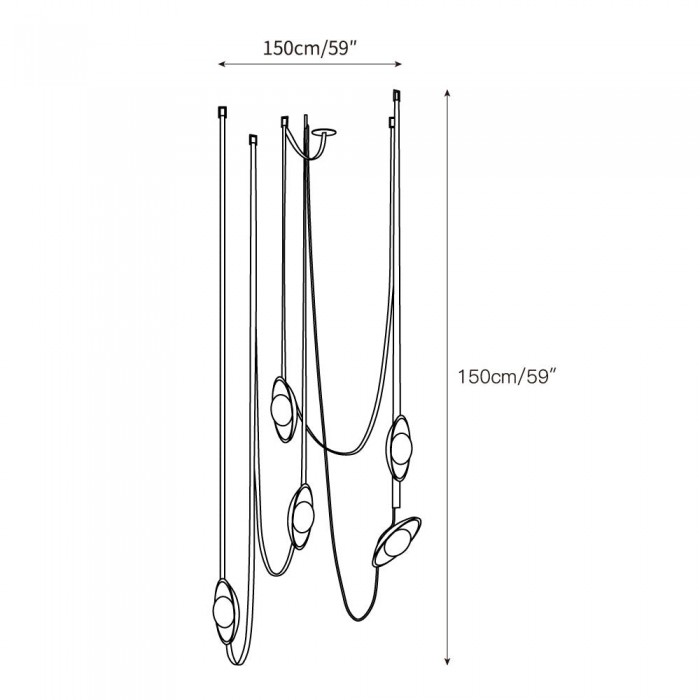 Suspension en cuir Light Rail HL3241