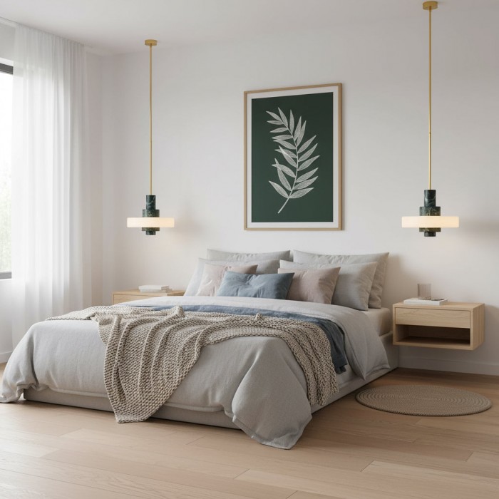 Suspension en marbre vert mercure HL3260