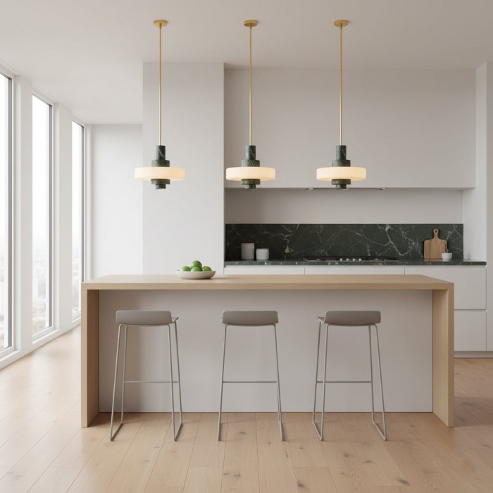 Suspension en marbre vert mercure HL3260